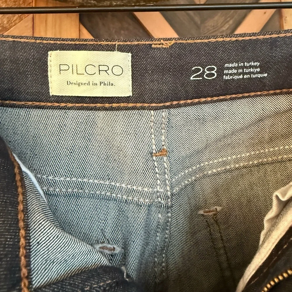 Pilcro Anthropologie Bootcut Jeans Women's Split Front Raw Stretch Denim 28